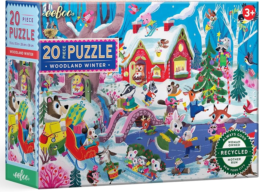 eeBoo Woodland Winter - 20 Piece Puzzle - 15 x 11 Kids Jigsaw, Glossy Pieces, Preschool Puzzle, A... | Amazon (US)
