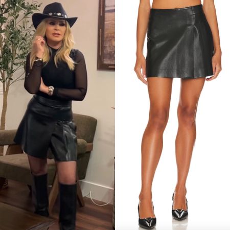 Tamra Judge’s Black Pleated Leather Skirt 📸= @tamrajudge
