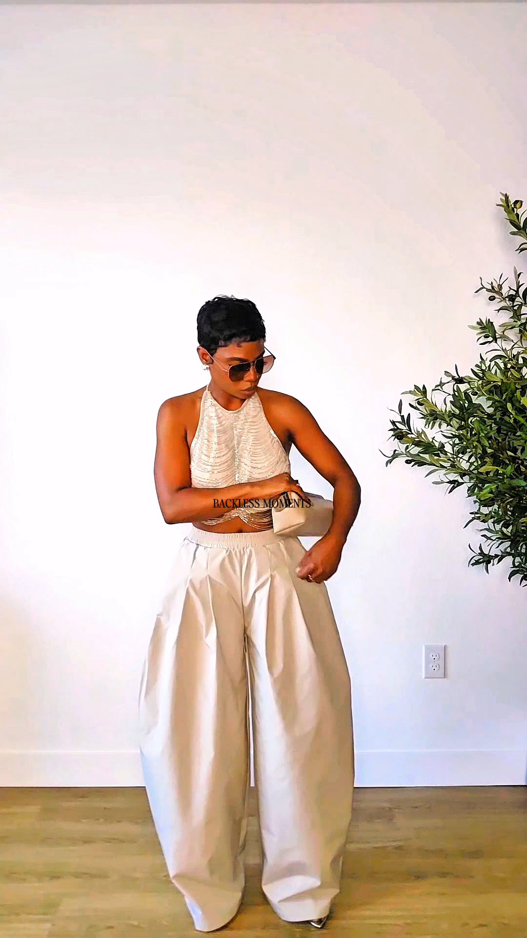 Effortless Streetstyle Outfit | Backless Top + Tailored Wide Leg PantsSummer, backless top

#LTKgrwm #LTKootd #LTKPetite