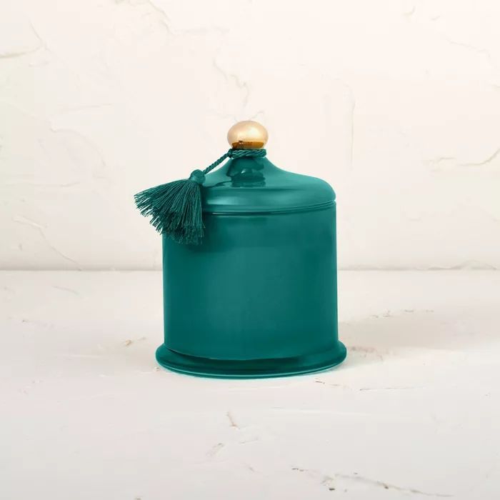 14oz Cedarwood &#38; Moss Glass Lidded Candle Green - Opalhouse&#8482; designed with Jungalow&#84... | Target