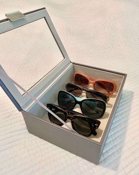 Sunglasses holder to be able to see your options! Use for regular glasses as well. Great for organization! The blue is currently on sale. Mine is taupe  

#organize 
#comptetition
#ltksalealert
#storage 


#LTKhome #LTKunder50 #LTKsalealert