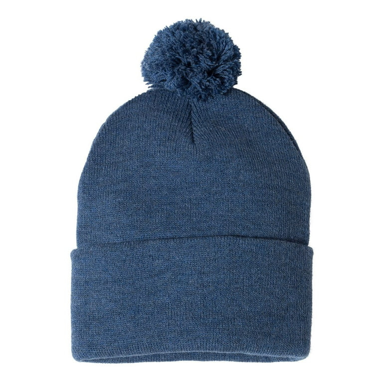 Sportsman SP15 Pom-Pom 12" Knit Beanie-Heather Dark Royal | Walmart (US)