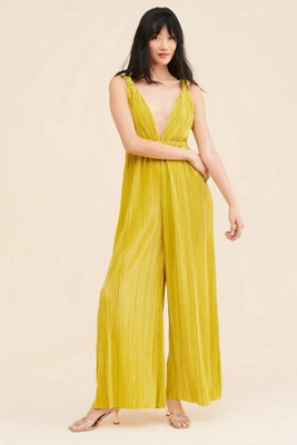 Line + Dot Indira Plissé Jumpsuit | Anthropologie (US)