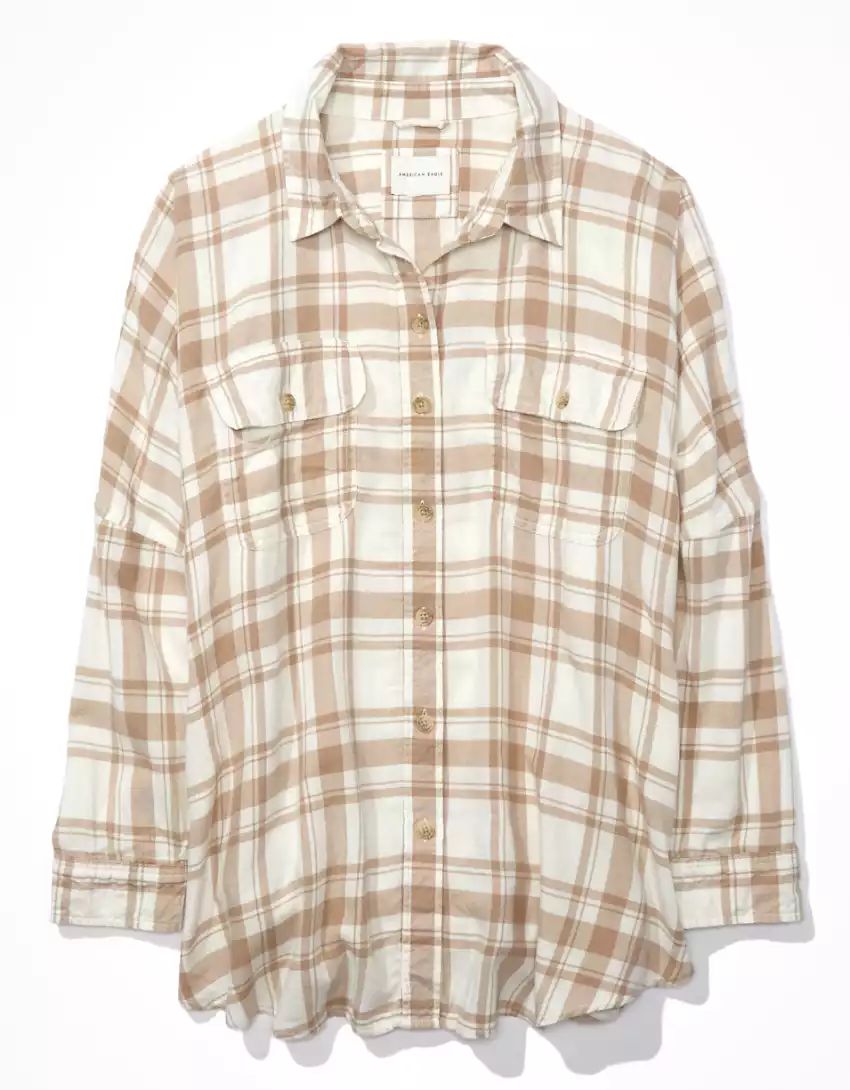 AE Go Big Beach Flannel Shirt | American Eagle Outfitters (US & CA)