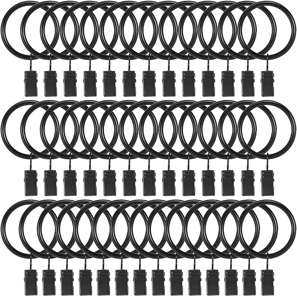 40 Pcs Curtain Hooks, Goowin1.5 inch Curtain Rings, Rustproof Curtain Rings with Clips, Metal Sol... | Amazon (CA)