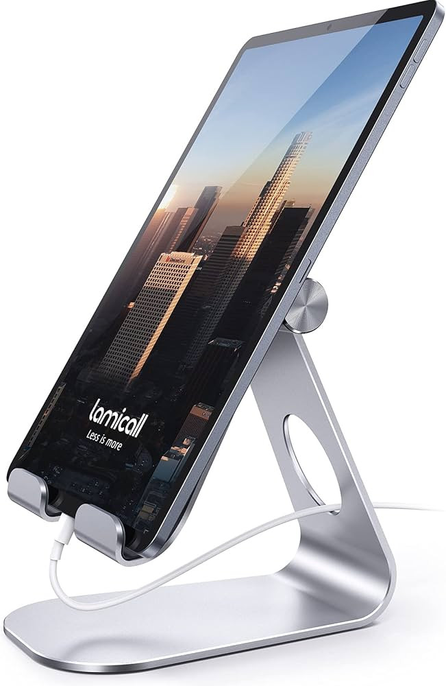 Lamicall Tablet Stand, Adjustable Tablet Holder - Desktop Stand Dock Holder Compatible with 4-13"... | Amazon (US)