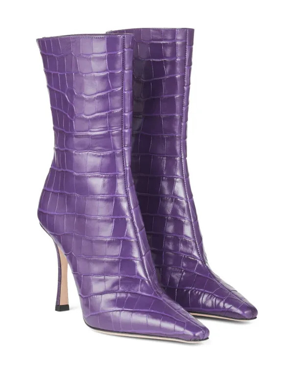 Jimmy Choo Agathe 100mm pointed-toe Boots | Purple | FARFETCH | Farfetch Global