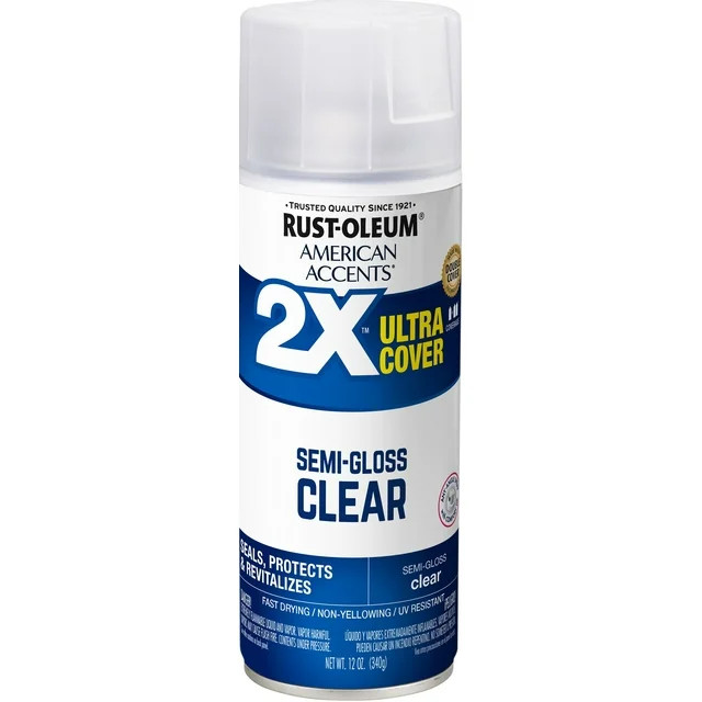 Clear, Rust-Oleum American Accents 2X Ultra Cover, Semi-Gloss Spray Paint, 12 oz | Walmart (US)