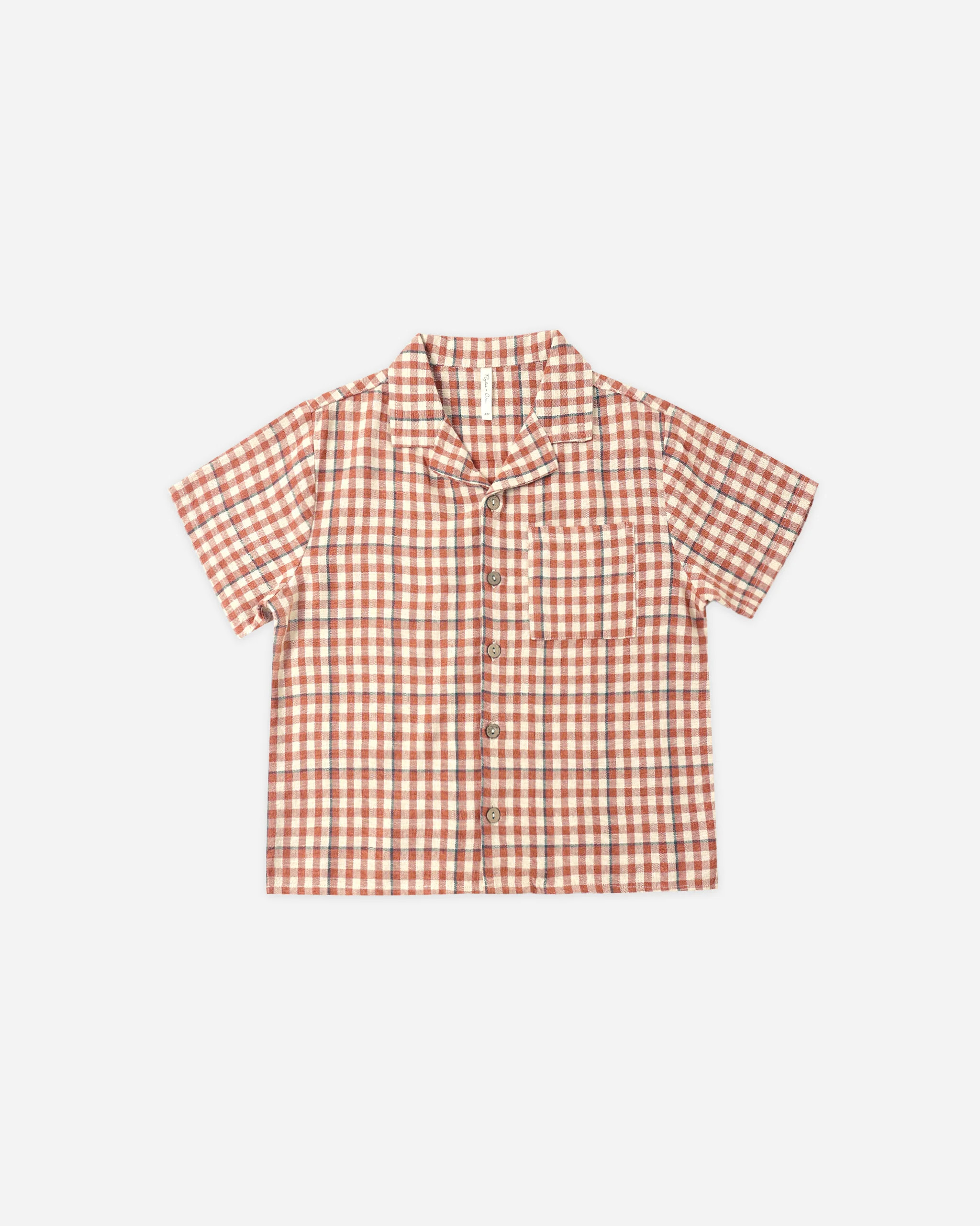 Lapel Collar Shirt Poppy Gingham | Rylee + Cru