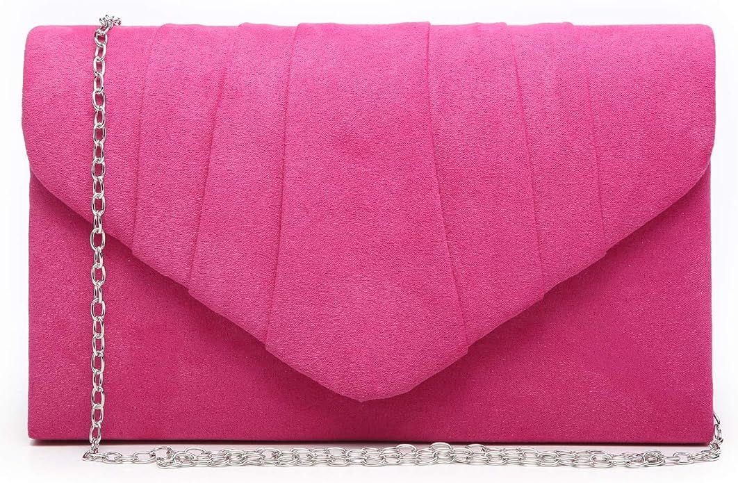 Dasein Women's Evening Bag Pleated Envelope Clutch Handbag Wedding Party Bridal Purse | Amazon (US)