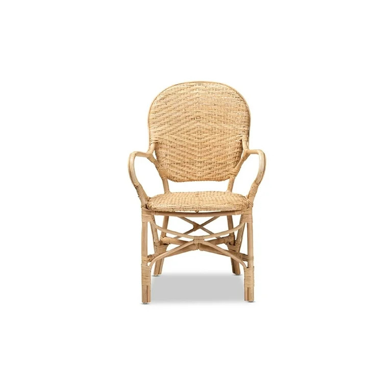 Baxton Studio Genna Modern Bohemian Natural Brown Finished Rattan Dining Chair | Walmart (US)