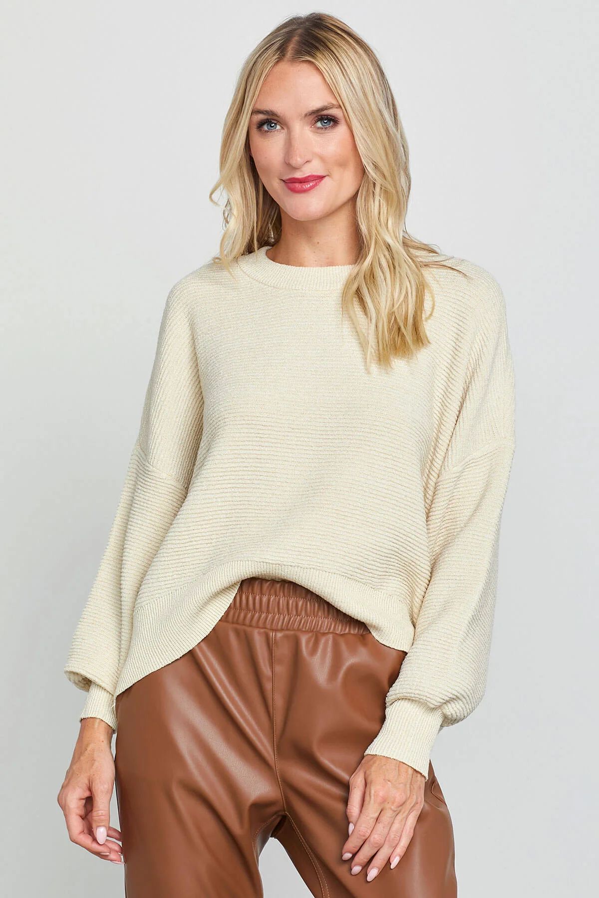 RD Style High Low Ottoman Crewneck Sweater | Social Threads