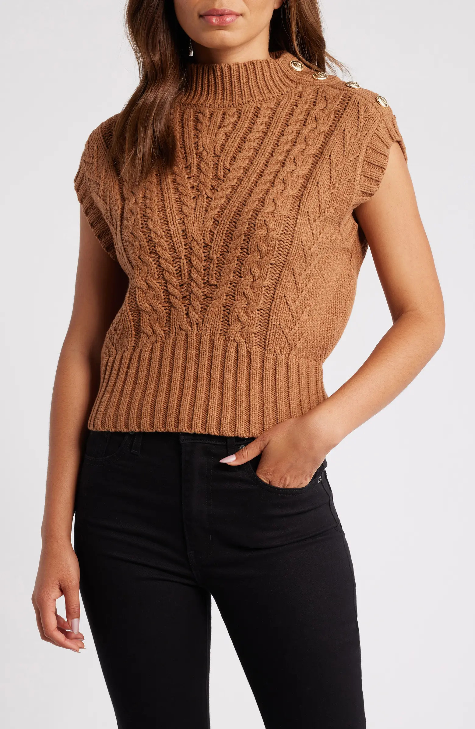 ZOE AND CLAIRE Mock Neck Sweater Vest | Nordstrom | Nordstrom