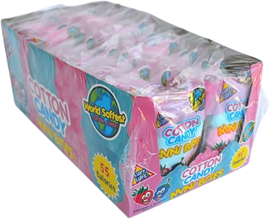 Lupy Lups! Cotton Candy Minibites 28 Count - 0.53 oz/ea - Sweet Strawberry or Sour Blueraspberry ... | Amazon (US)