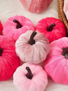 6pcs Artificial Velvet Pumpkin Decor, Fall Farmhouse Thanksgiving Harvest Decor For Dining Table,... | SHEIN