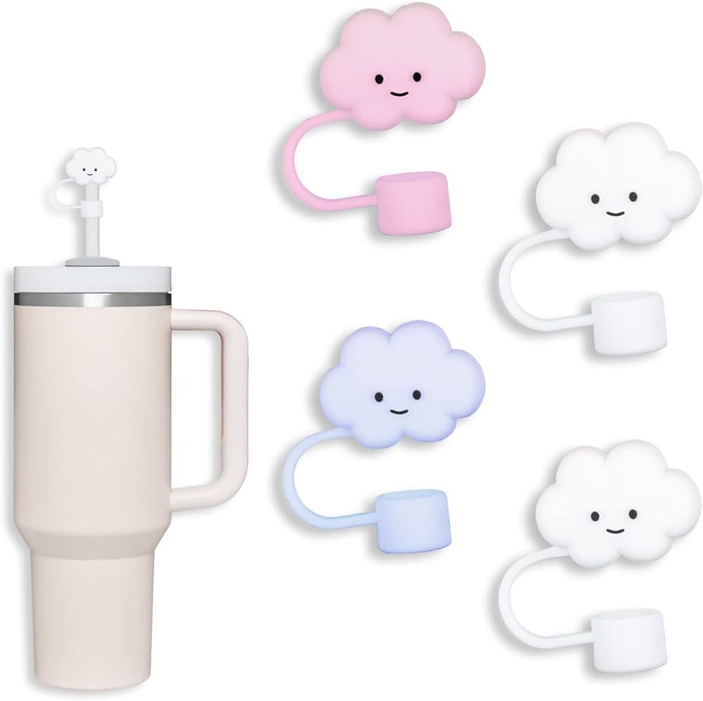 4 Pack Compatible with Stanley 30&40 Oz Tumbler, 10mm Cloud Shape Straw Covers Cap, Cute Silicone... | Amazon (US)