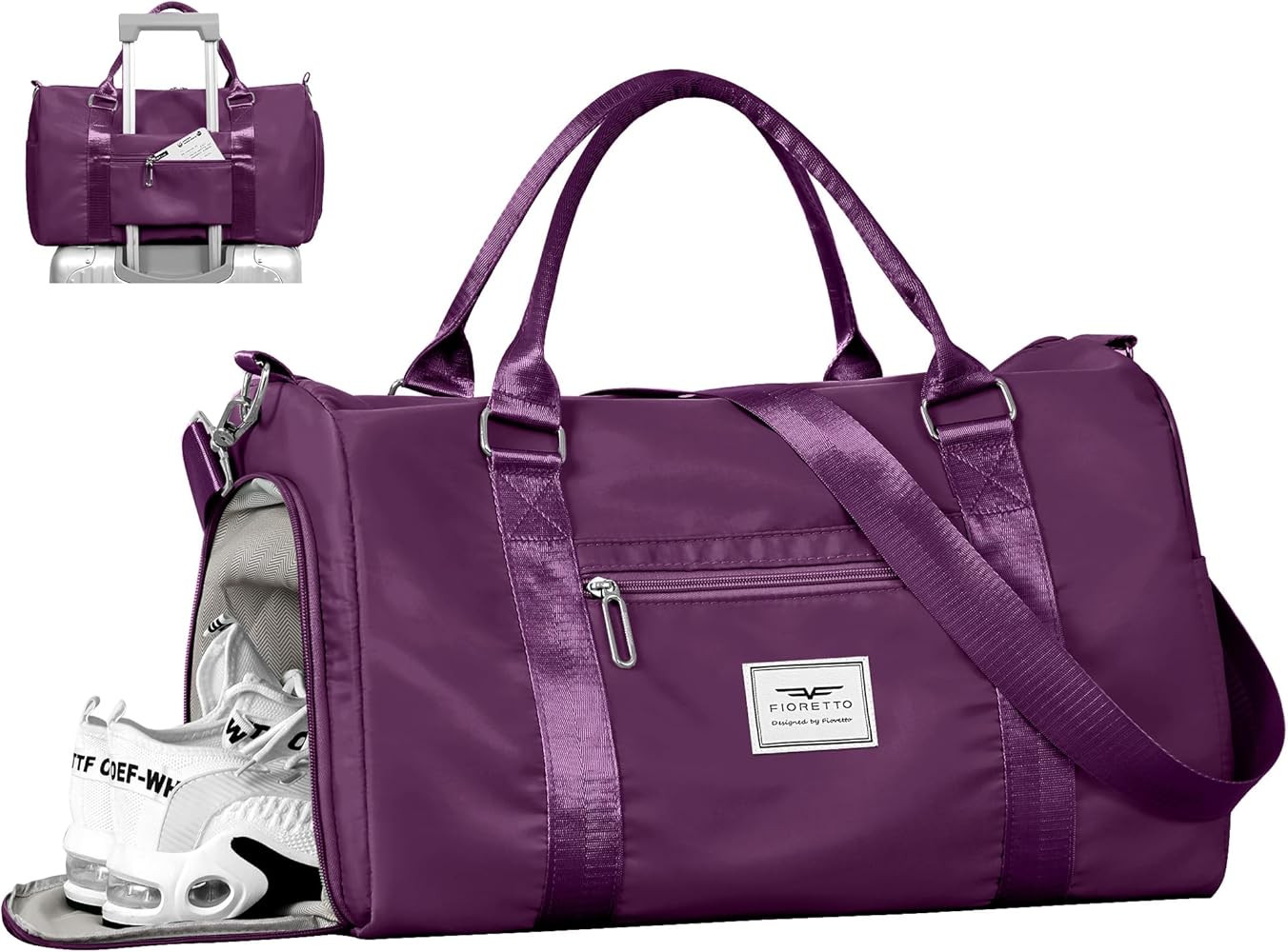 FIORETTO Womens Gym Tote Duffle Bag with Wet Pocket & Shoe Compartment, Sports Duffel Overnight W... | Amazon (US)