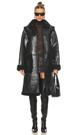 Shearling Coat in Evergreen | Revolve Clothing (Global)
