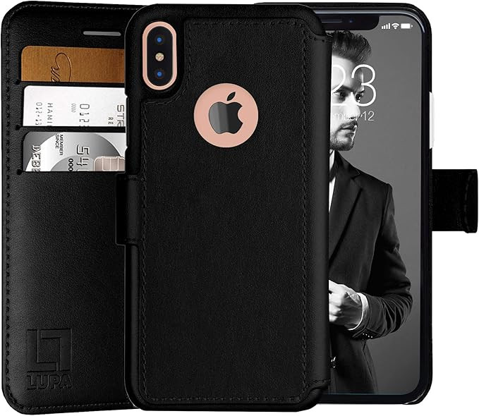LUPA iPhone X Wallet Case -Slim & Lightweight iPhone X Flip Case with Credit Card Holder - iPhone... | Amazon (US)