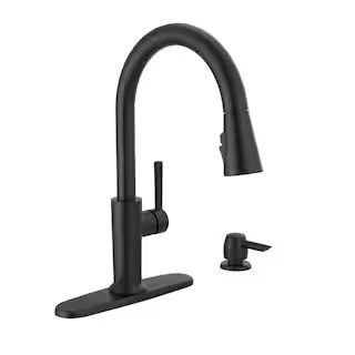 Delta Emery Single Handle Pull Down Sprayer Kitchen Faucet with ShieldSpray and Soap Dispenser in... | The Home Depot