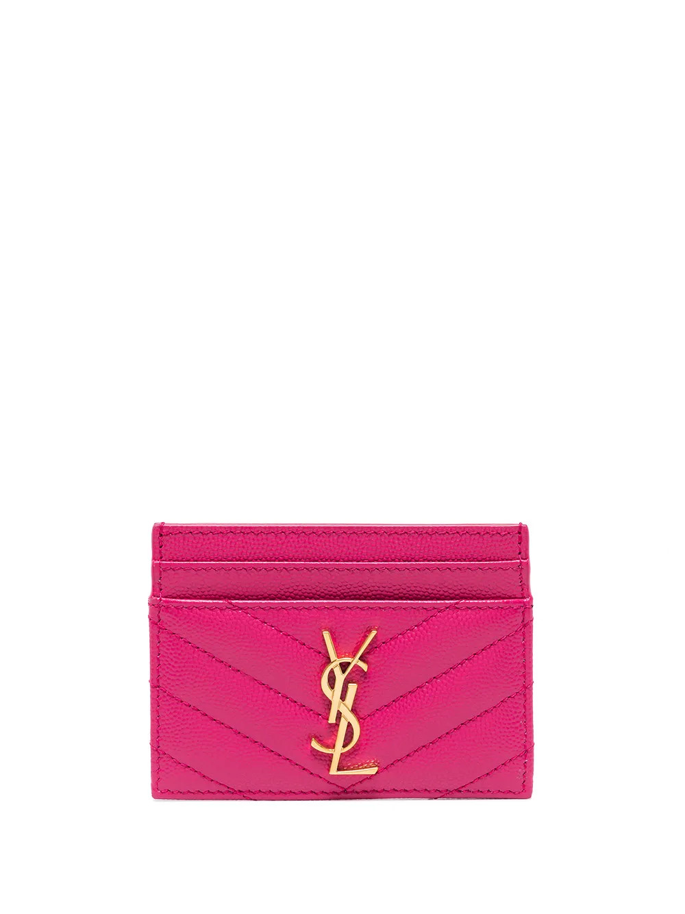 Saint Laurent Monogram chevron-quilting Cardholder - Farfetch | Farfetch Global