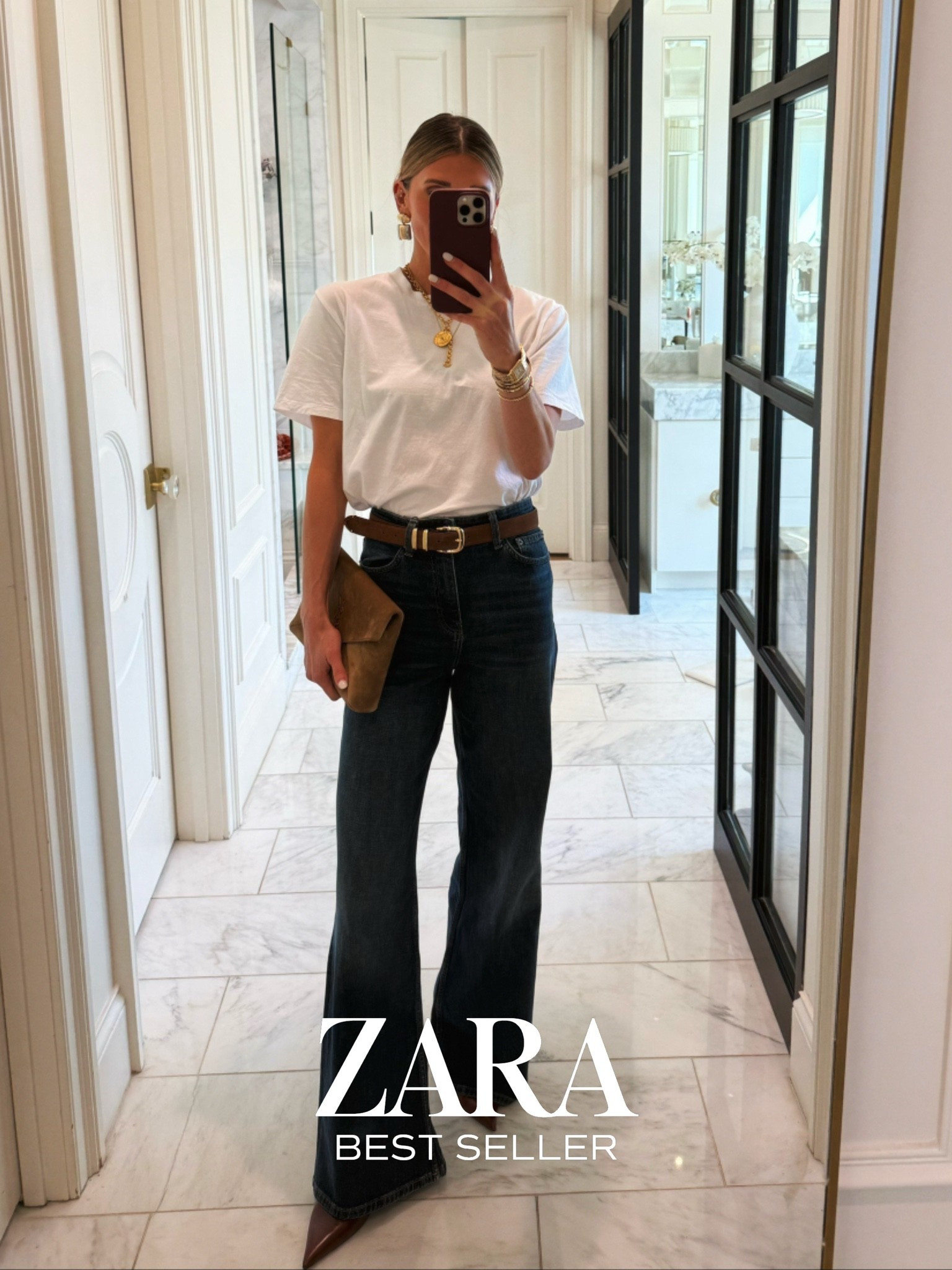 I can’t stop wearing these jeans. So flattering and under $60!! I’m 5’7 wearing size 2 in the shade light blue, runs tts.