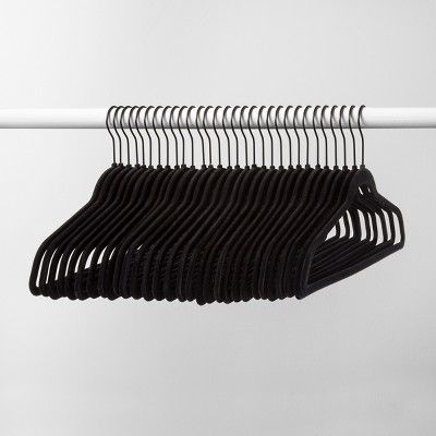 30pk Non Slip Velvet Hanger Black - Made By Design™ | Target