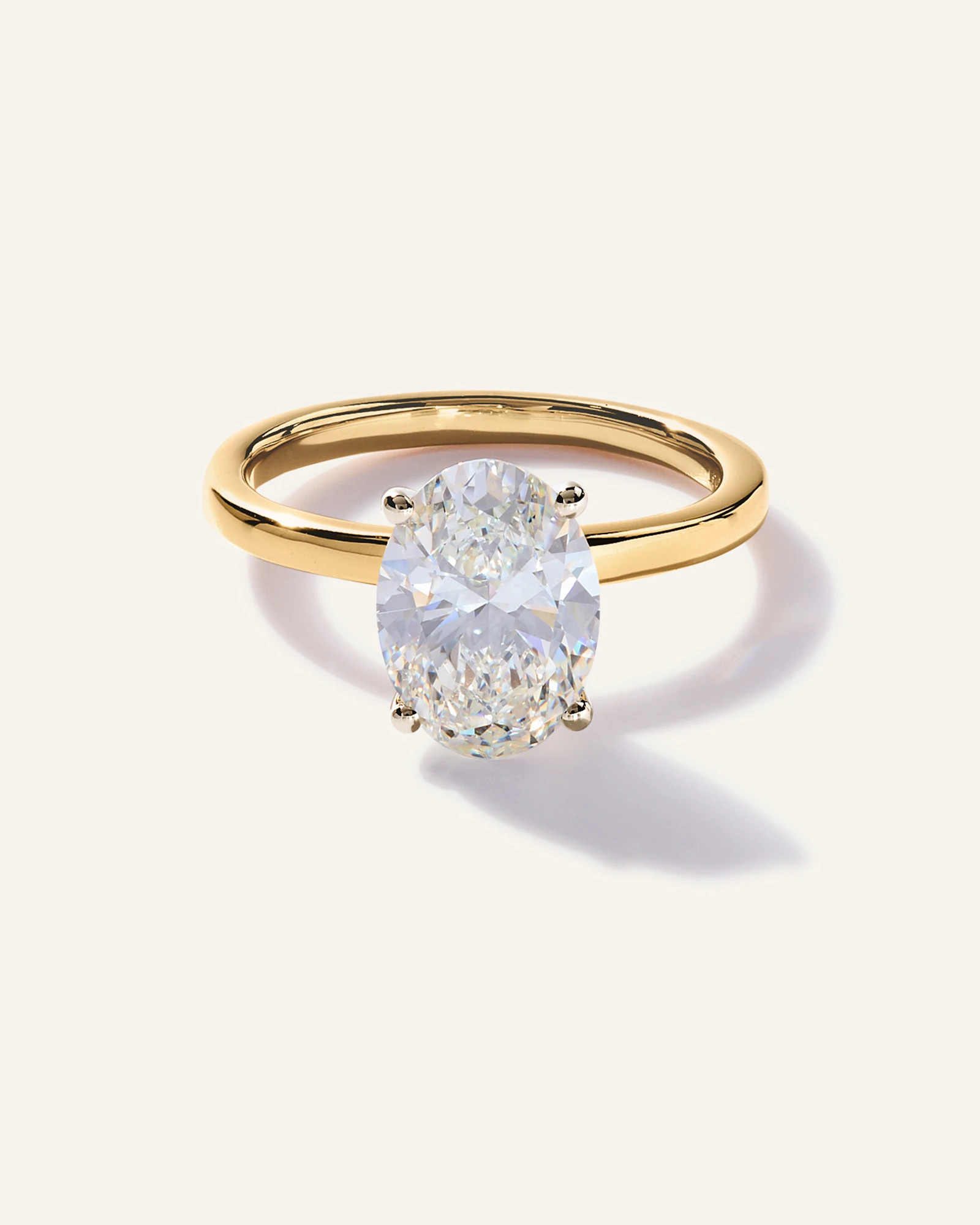 Lab Grown Diamond Oval Comfort Fit Engagement Ring in Yellow Gold | Quince