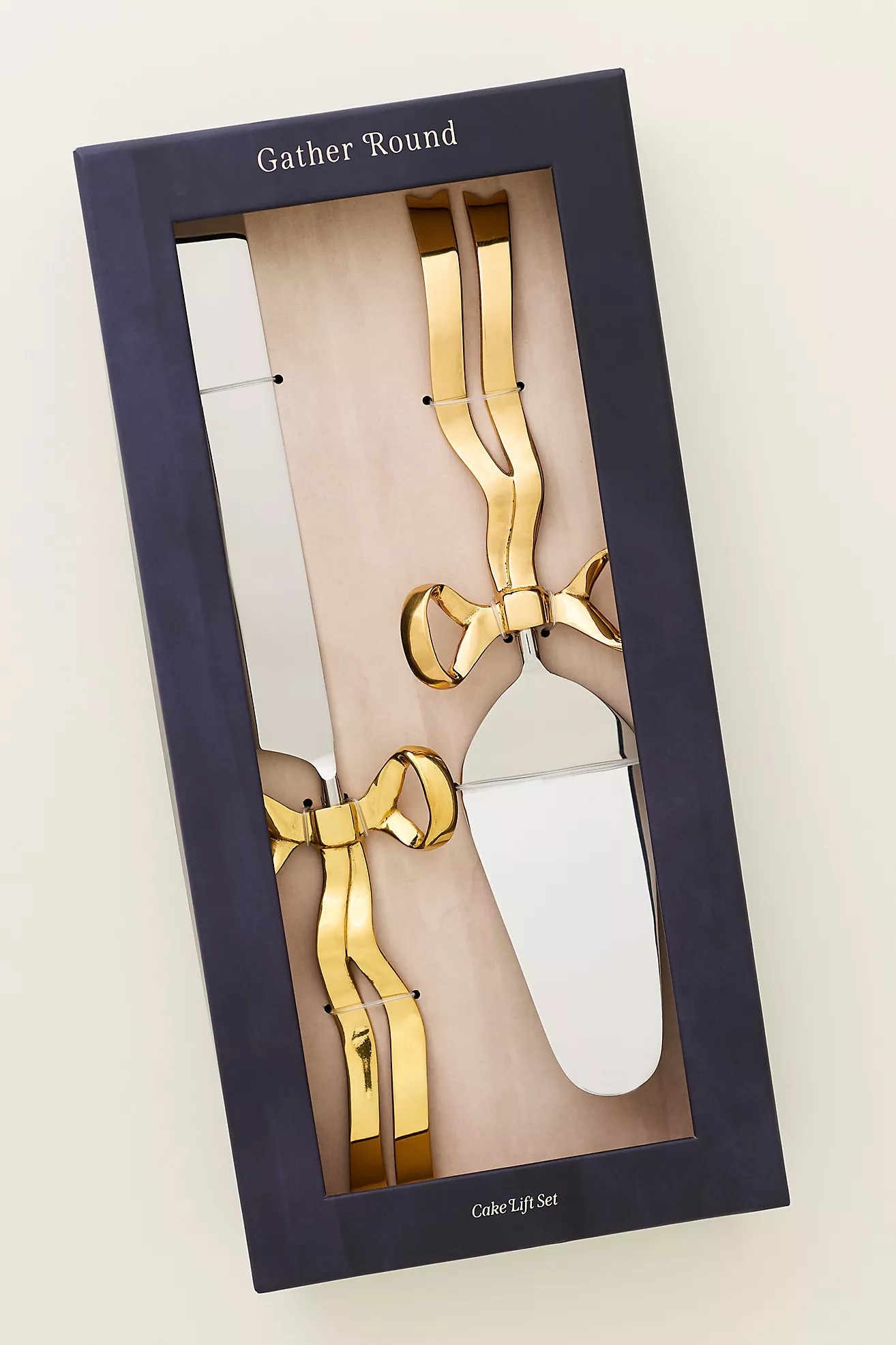 Benedita Stainless Steel Bow Cake Serve Set | Anthropologie (US)