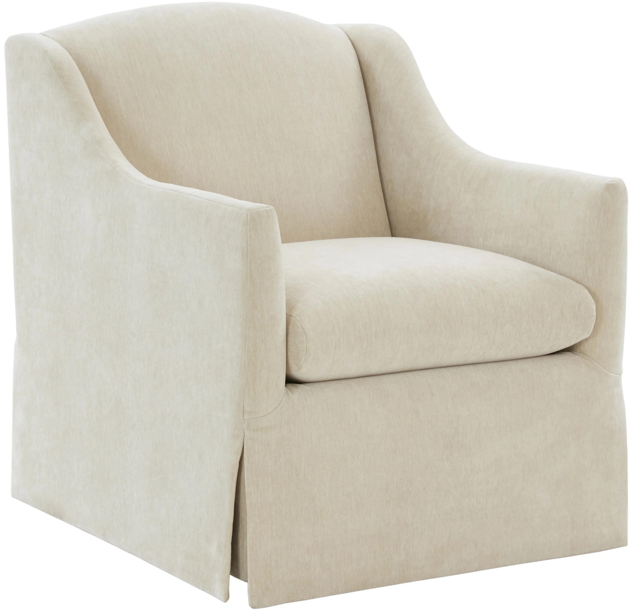 Comfort Pointe Ludlow Skirted Swivel Beige Polyester Fabric Accent Chair - Walmart.com | Walmart (US)