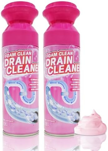 Foam Drain Cleaner, Drain Sink Cleaner and Deodorizer, Clog Remover for Kitchen, Sinks, Tubs (2 P... | Amazon (US)