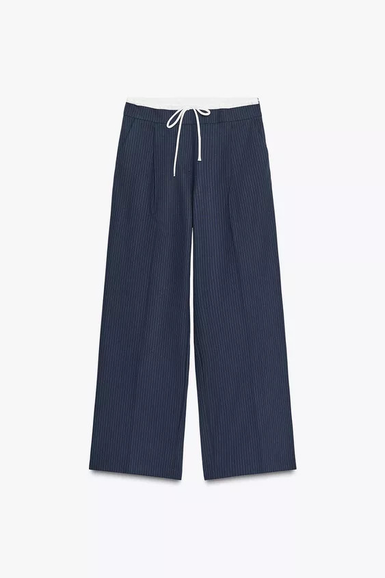 WIDE-LEG TROUSERS WITH DOUBLE WAISTBAND | Zara US