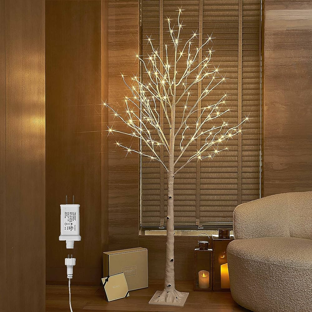 Hairui Lighted White Birch Tree 6FT, Twig Tree with Lights Plug in for Christmas Wedding Party Ea... | Amazon (US)