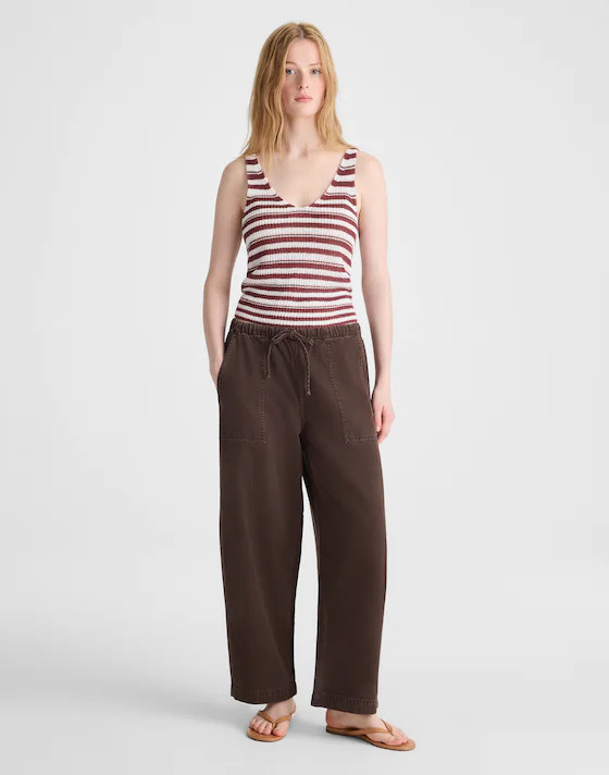 Pull-On Barrel-Leg Utility Pants in Airy Denim | Madewell