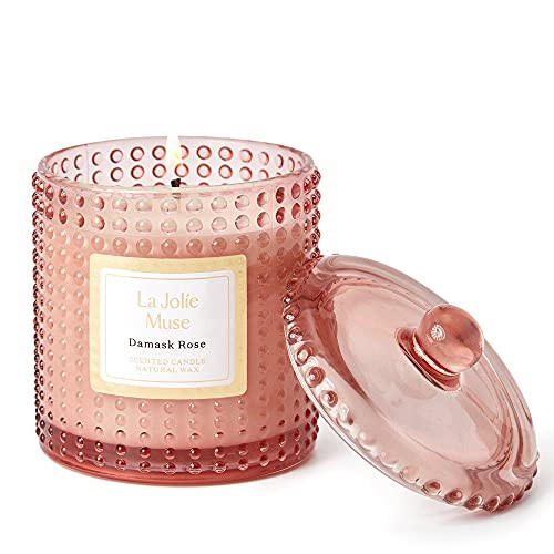 LA JOLIE MUSE Damask Rose Candle, Candles for Valentine's Day, Candles Gifts for Women, Luxury Ja... | Amazon (US)