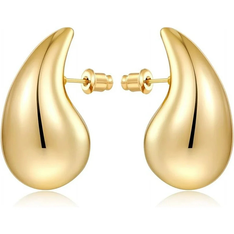 HESSAWELL Waterdrop Gold Earrings for Women Teardrop Gold Big Earrings Fashion Jewelry Gift - Wal... | Walmart (US)
