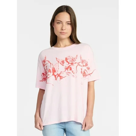 Valentine s Day Women s Cupid Cluster Graphic Tee from Way to Celebrate Sizes S-XXXL | Walmart (US)