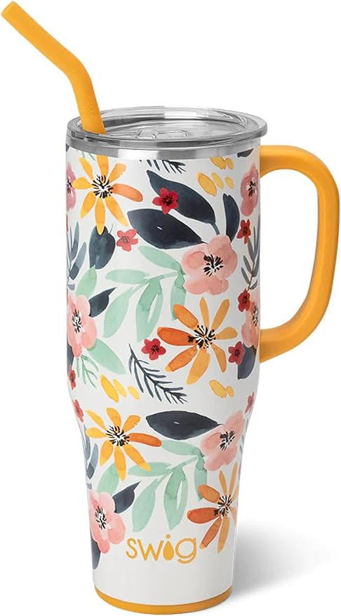Swig Life 40oz Mega Mug, 40 oz Tumbler with Handle and Straw, Cup Holder Friendly, Dishwasher Saf... | Amazon (US)