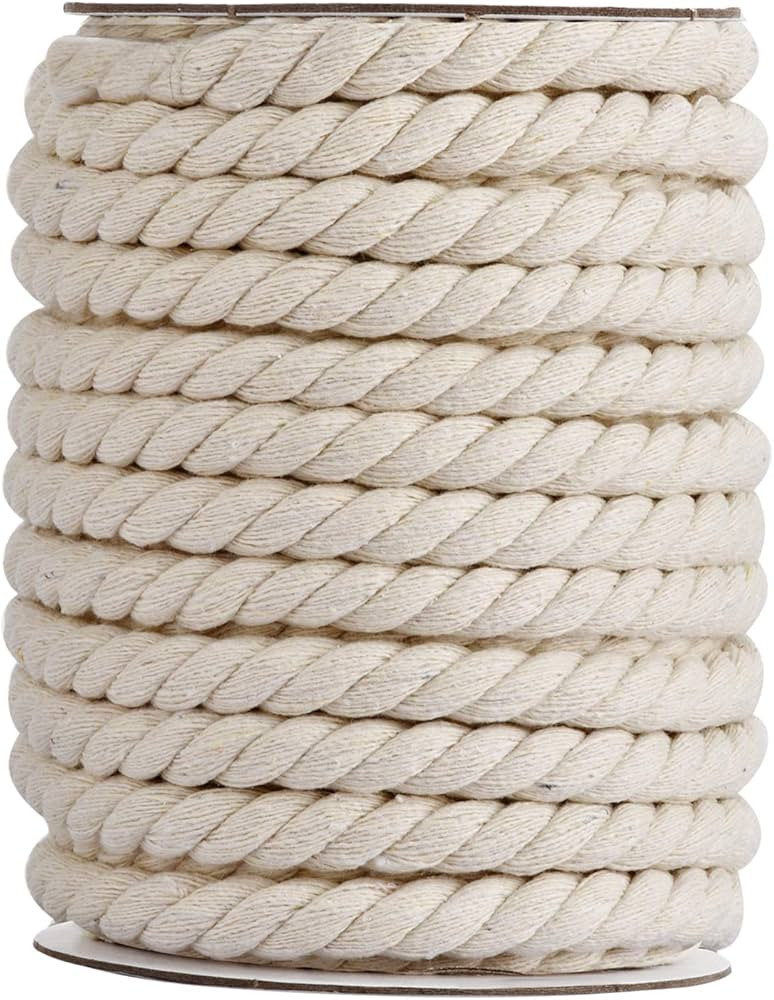 Hdviai Macrame Cord - Natural Unbleached Macrame Rope - 4 Strand Twisted Cotton Rope for Wall Han... | Amazon (US)