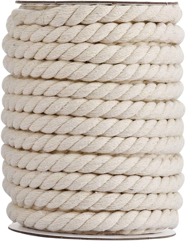 Hdviai Macrame Cord - Natural Unbleached Macrame Rope - 4 Strand Twisted Cotton Rope for Wall Han... | Amazon (US)