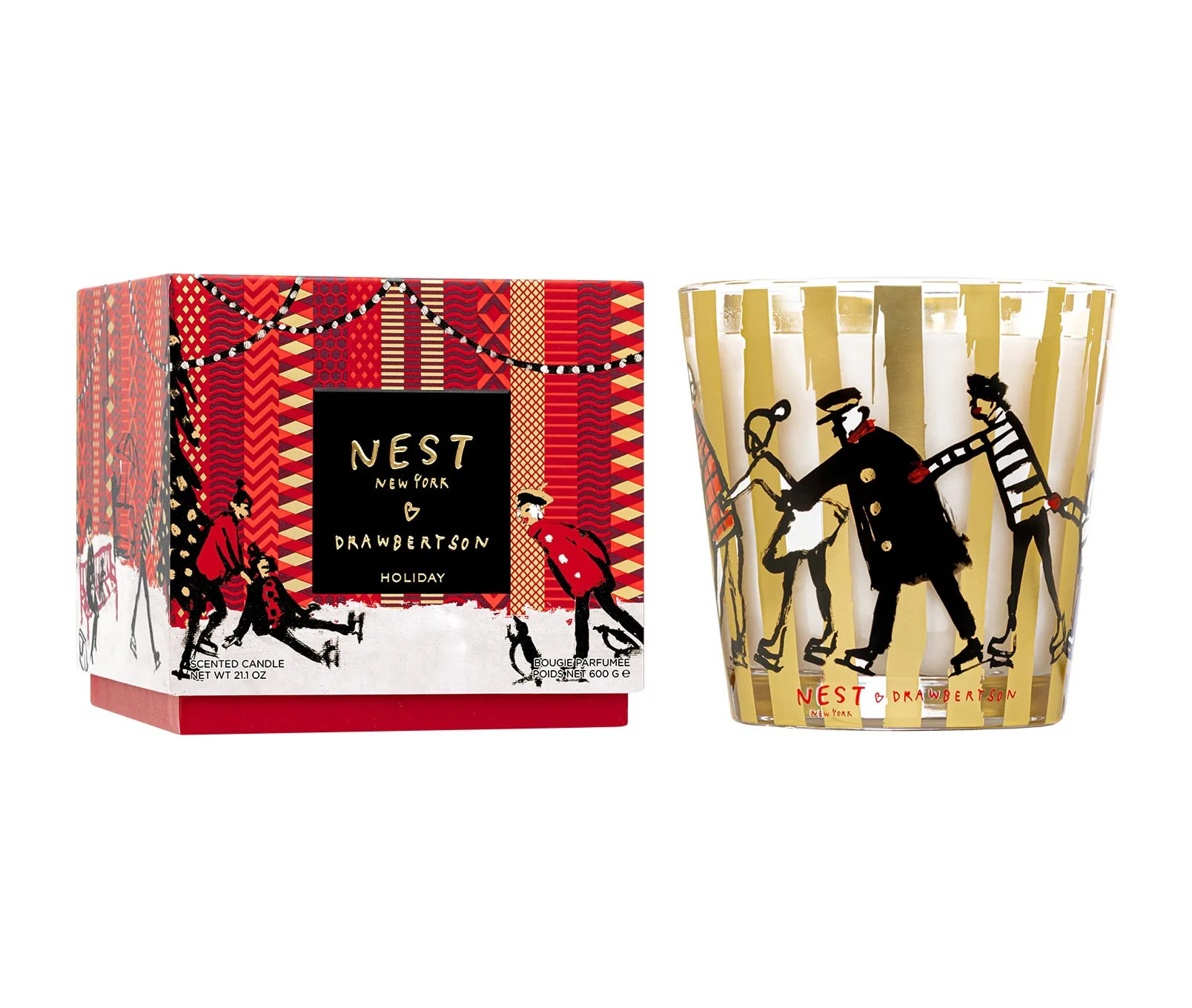 NEST NEW YORK x Drawbertson Holiday Ice Skaters 3-Wick Candle | NEST Fragrances