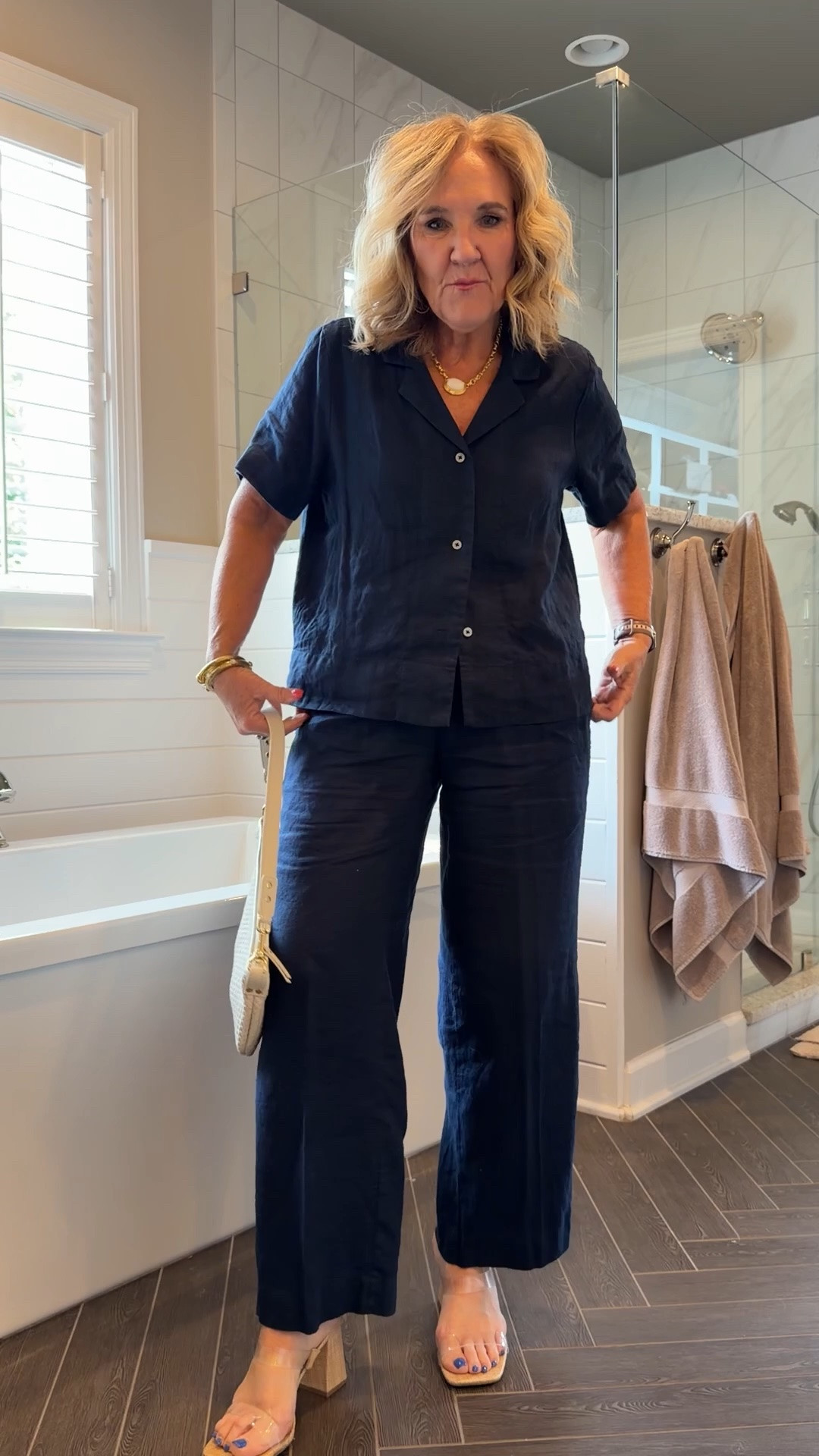 Quince linen dresse up or dressed down! Wearing a medium 
Julie Vos sample sale extra 15% off!

#LTKOver40 #LTKSaleAlert #LTKgrwm