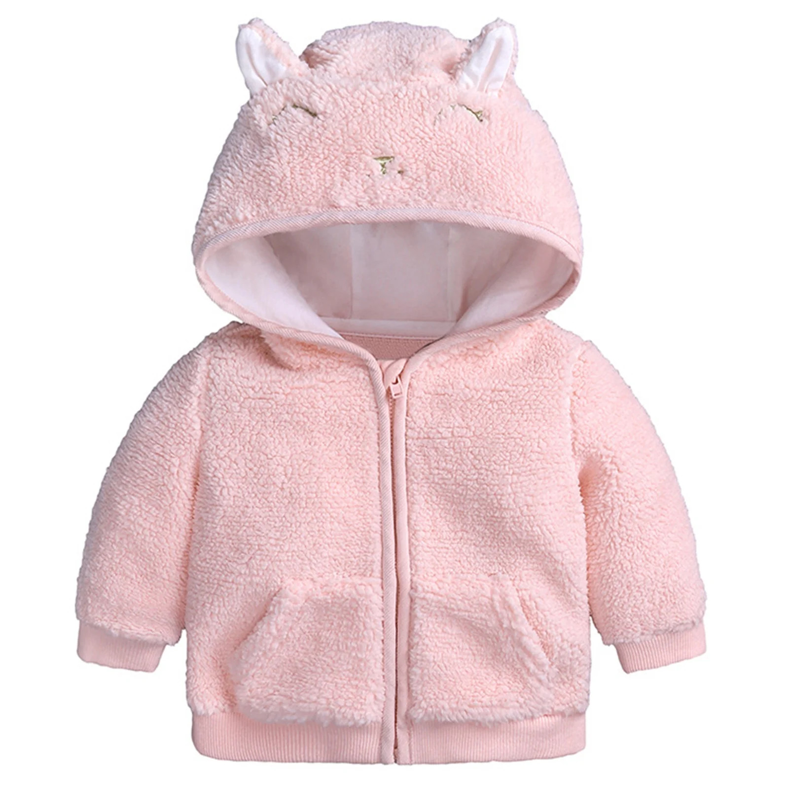 TAIAOJING Kids Girls Boys Winter Warm Coats Jacket Coat Rabbit Ears Hooded Jacket Zipper Thicken ... | Walmart (US)