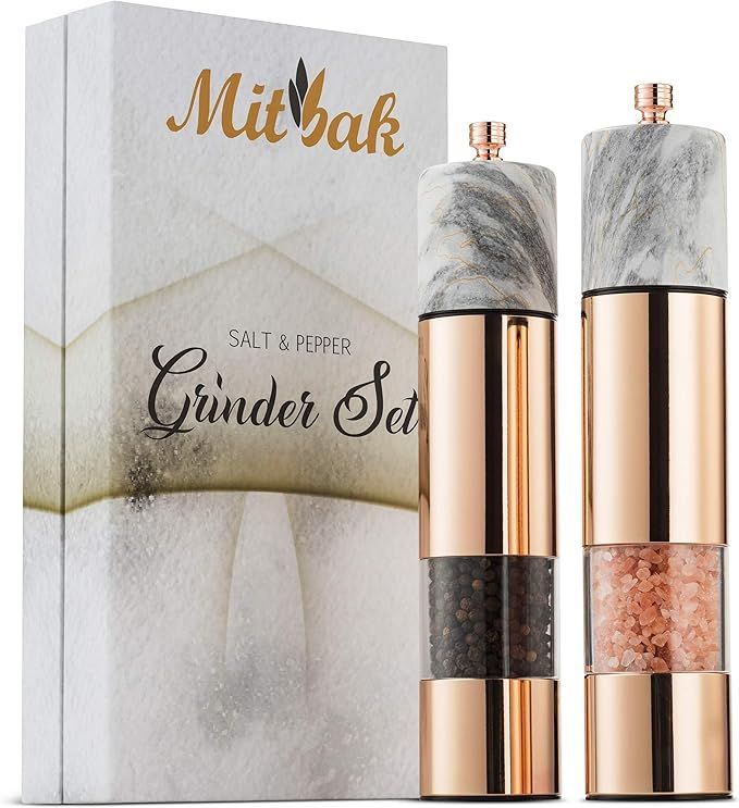 MITBAK Salt and Pepper Grinder Set | Salt and Pepper Mills Easy to Use and Equipped with Adjustab... | Amazon (US)