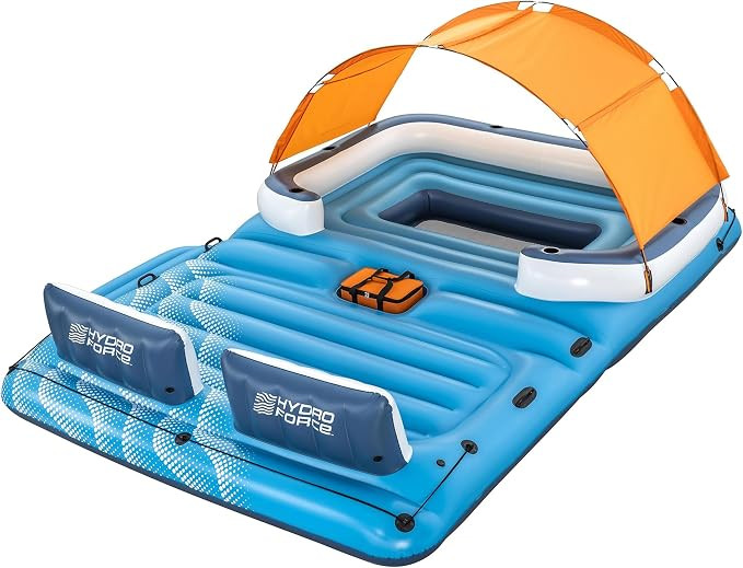 Bestway CoolerZ Tropical Breeze Party Island, Large 6 Person Adult Inflatable Lounger Lake Float | Amazon (US)