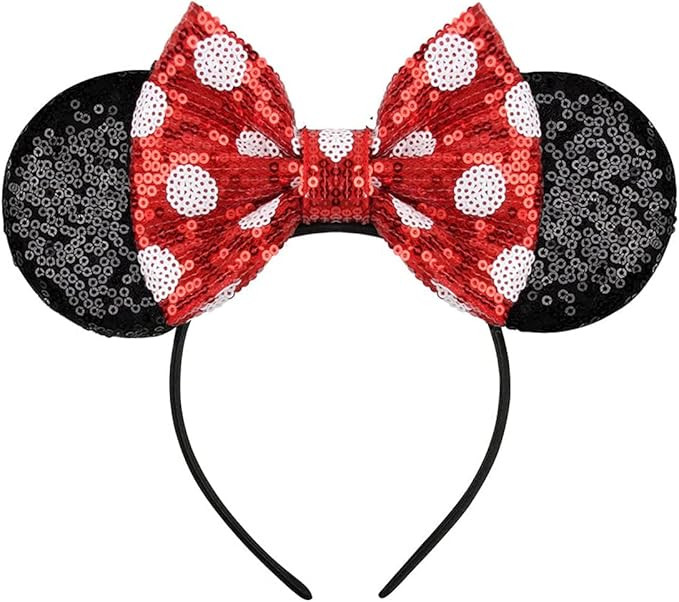 FANYITY Mouse Ears, Sequin Mouse Ears Headband for Girls Women Halloween Birthday Party (TXXRD-W) | Amazon (US)