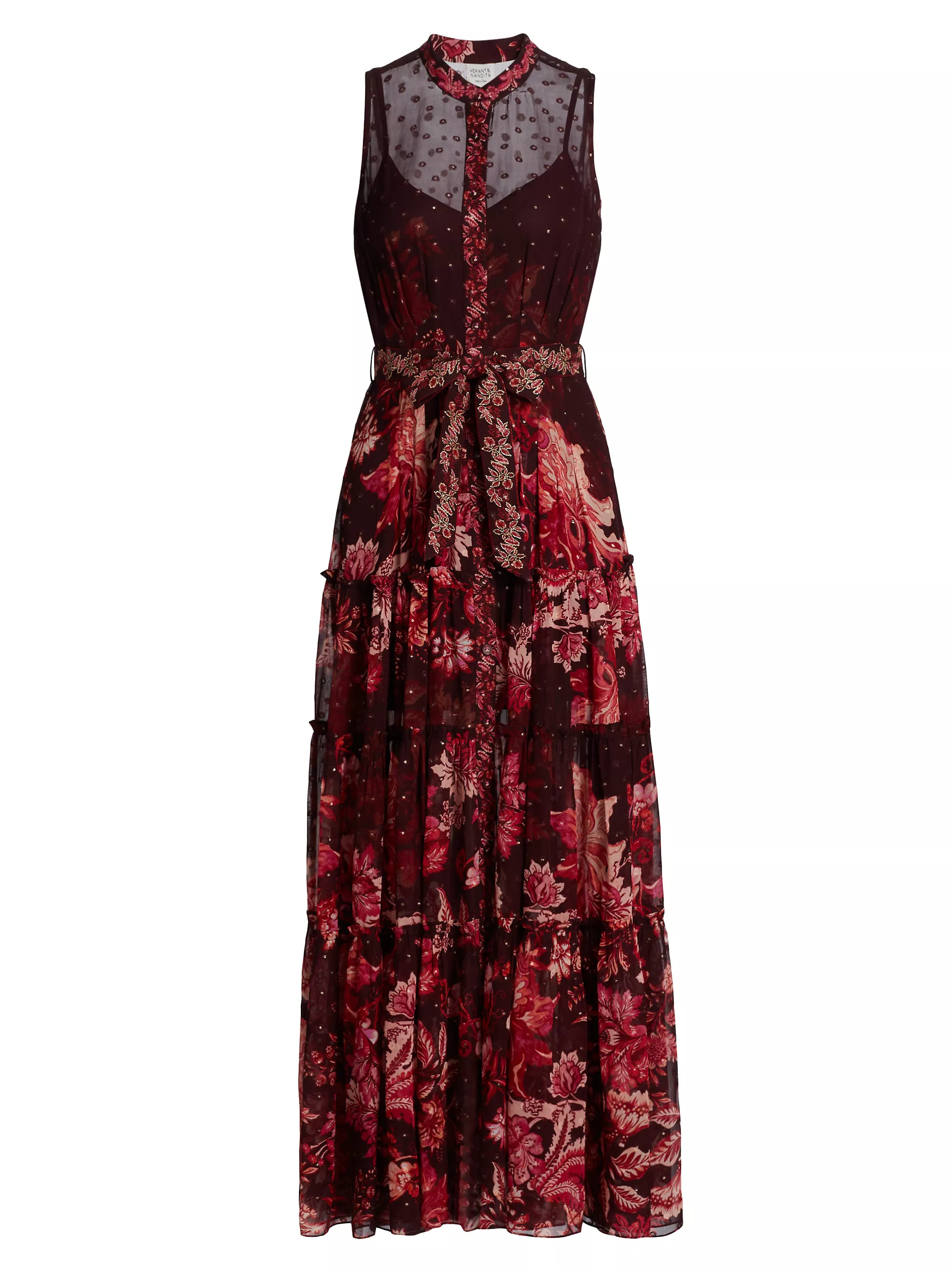 Floral Linen-Cotton Wide-Leg Pants | Saks Fifth Avenue