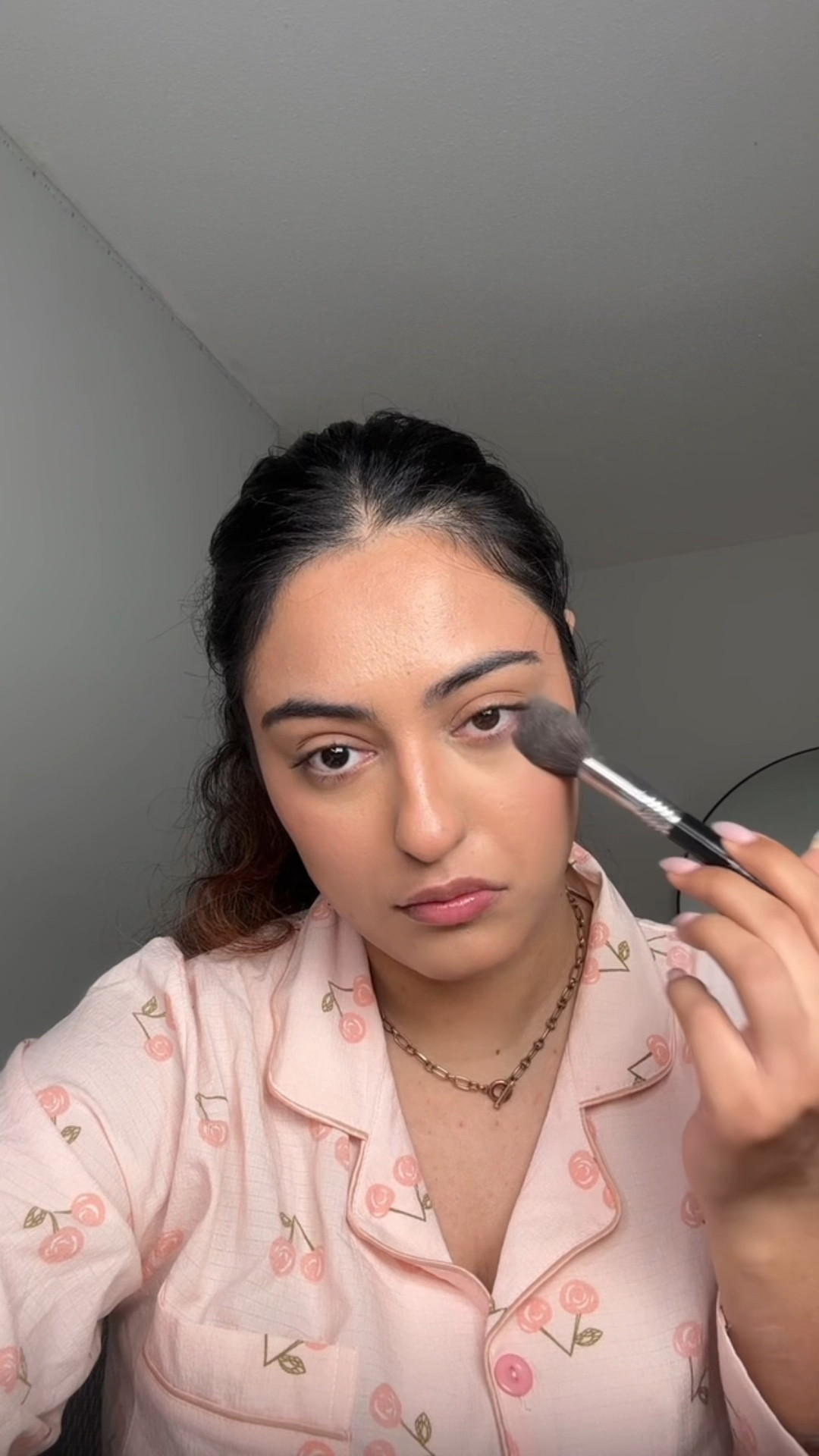 Spring makeup, cherry pyjama set, spring looks, glowy makeup, dewy makeup 

#LTKstyletip #LTKSpringSale #LTKbeauty