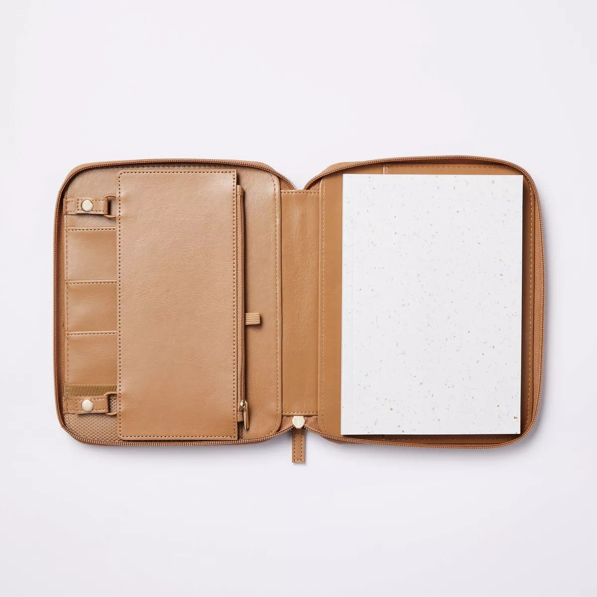 Zipper Tech Case with Pockets and 60 Page 0.3" Rule Notebook Brown - Threshold™ | Target