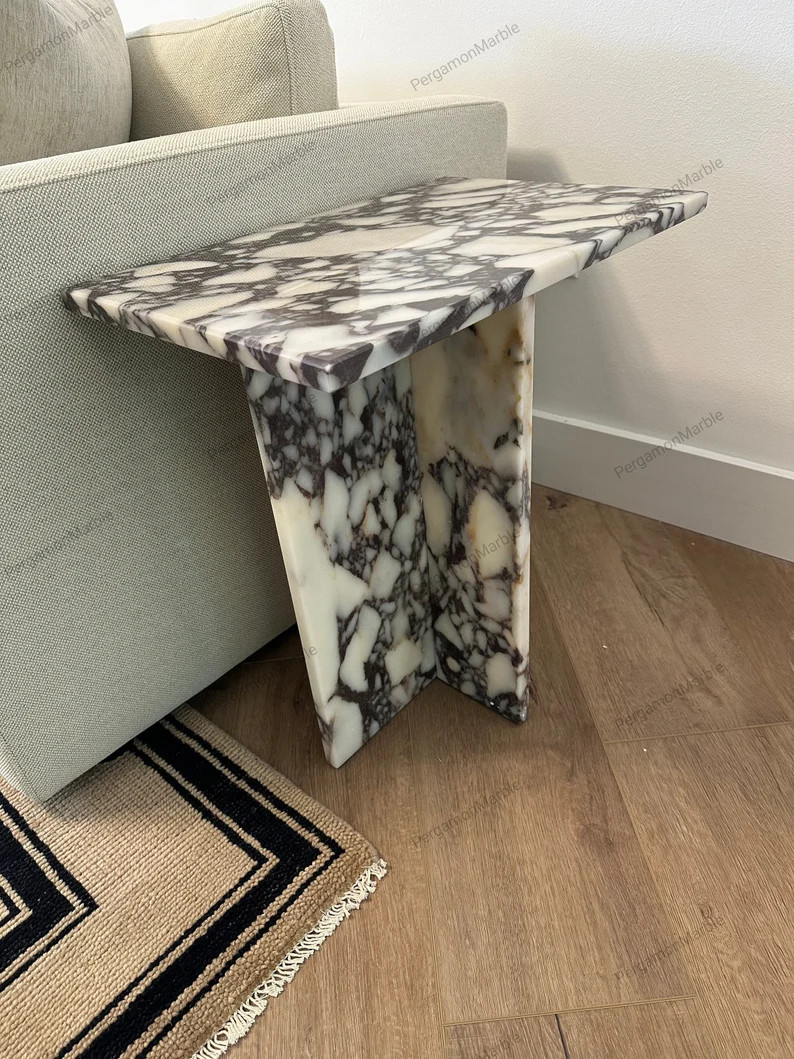 Rectangle Model Calacatta Viola Side Table End Table Free - Etsy | Etsy (US)